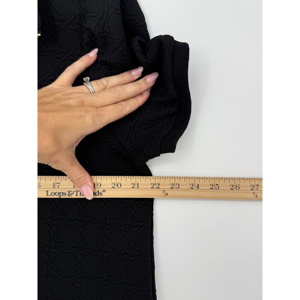 SSYS The Label Black Textured Jacquard Quarter Zip Mini Dress Size L Minimalist - Picture 7 of 8